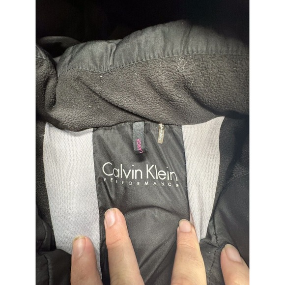 Calvin Klein Performance Puffer Duck Down Jacket Coat Size L Attached Hoodie - Picture 8 of 16